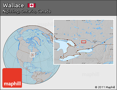 Gray Location Map of Wallace, hill shading
