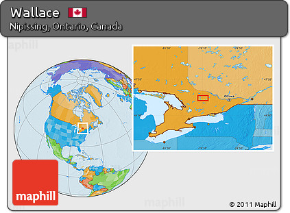 Political Location Map of Wallace