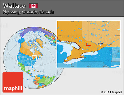 Political Location Map of Wallace