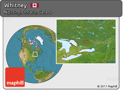 Satellite Location Map of Whitney