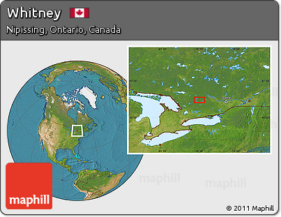Satellite Location Map of Whitney