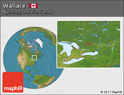 Satellite Location Map of Wallace