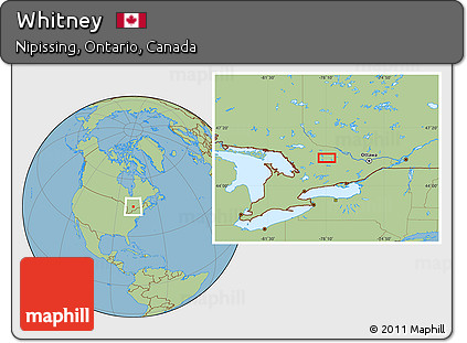 Savanna Style Location Map of Whitney