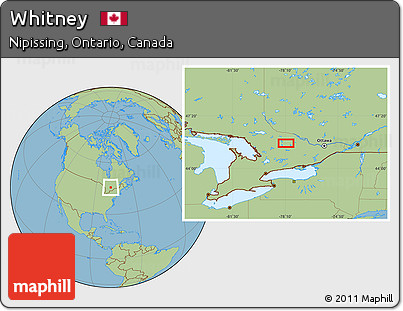 Savanna Style Location Map of Whitney