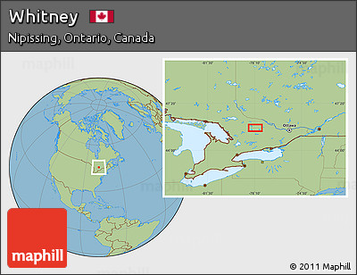 Savanna Style Location Map of Whitney
