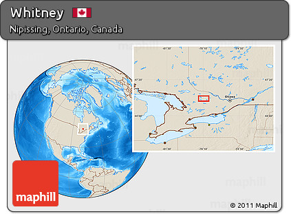 Shaded Relief Location Map of Whitney