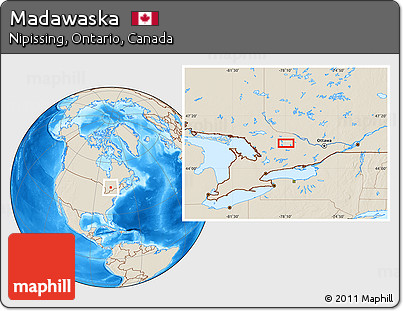 Shaded Relief Location Map of Madawaska