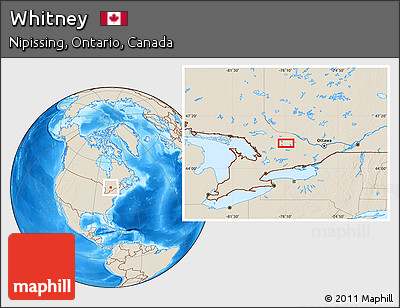 Shaded Relief Location Map of Whitney