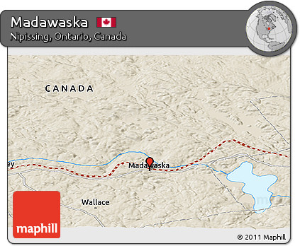 Shaded Relief Panoramic Map of Madawaska