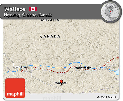 Shaded Relief Panoramic Map of Wallace