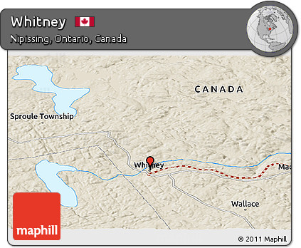 Shaded Relief Panoramic Map of Whitney