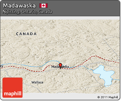 Shaded Relief Panoramic Map of Madawaska