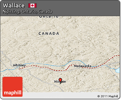 Shaded Relief Panoramic Map of Wallace