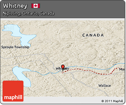 Shaded Relief Panoramic Map of Whitney