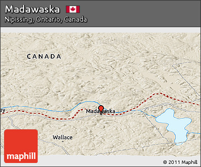 Shaded Relief Panoramic Map of Madawaska