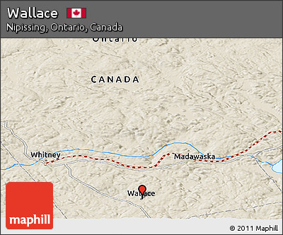 Shaded Relief Panoramic Map of Wallace