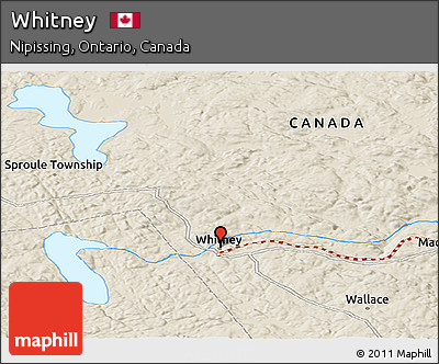 Shaded Relief Panoramic Map of Whitney