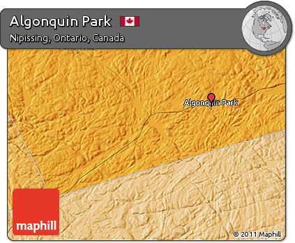 Political 3D Map of Algonquin Park