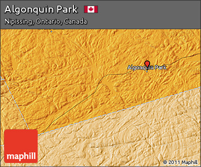 Political 3D Map of Algonquin Park