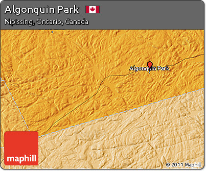 Political 3D Map of Algonquin Park