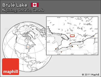 Blank Location Map of Brûlé Lake
