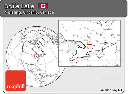 Blank Location Map of Brûlé Lake