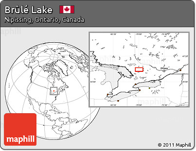 Blank Location Map of Brûlé Lake