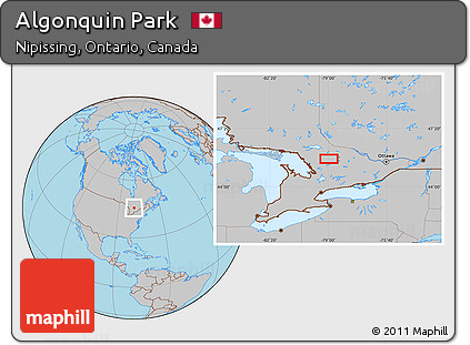 Gray Location Map of Algonquin Park