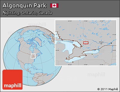 Gray Location Map of Algonquin Park
