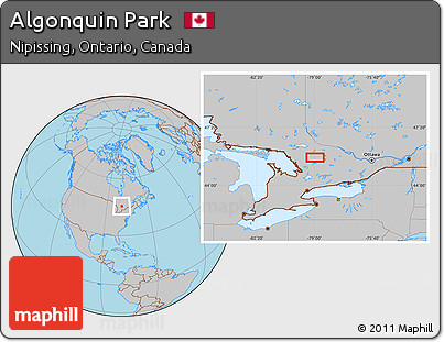 Gray Location Map of Algonquin Park