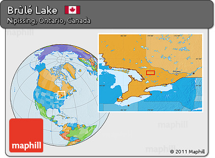 Political Location Map of Brûlé Lake