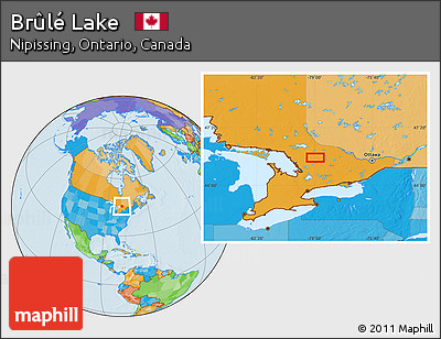 Political Location Map of Brûlé Lake