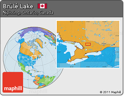Political Location Map of Brûlé Lake