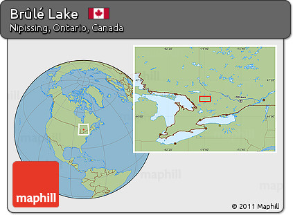 Savanna Style Location Map of Brûlé Lake