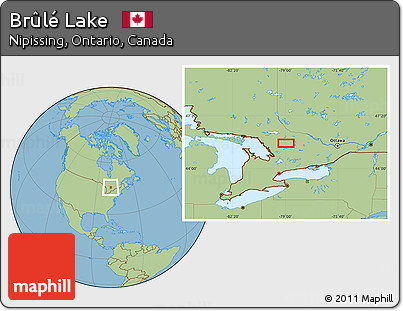 Savanna Style Location Map of Brûlé Lake