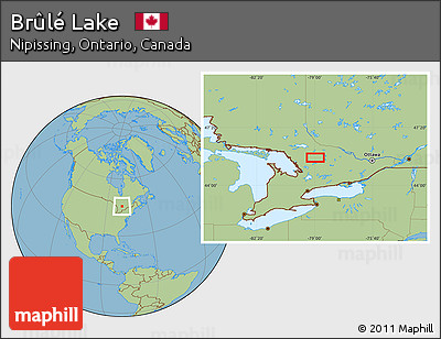 Savanna Style Location Map of Brûlé Lake