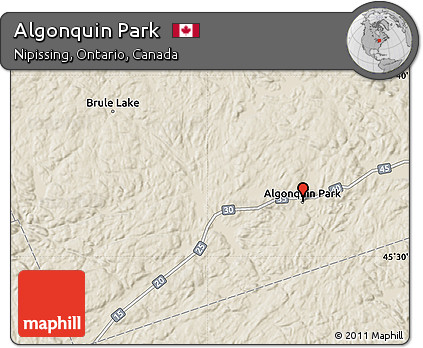 Shaded Relief Map of Algonquin Park