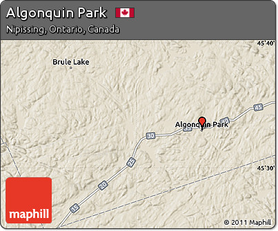 Shaded Relief Map of Algonquin Park