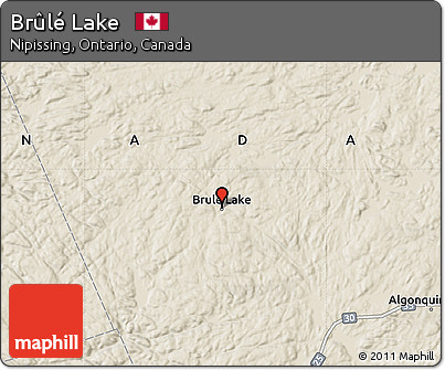 Shaded Relief Map of Brûlé Lake