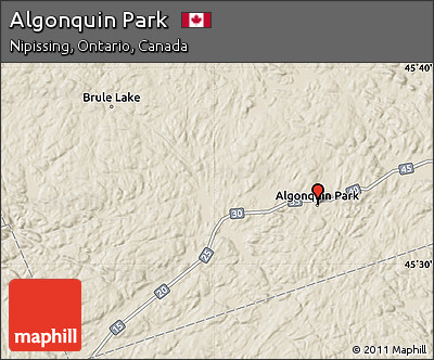 Shaded Relief Map of Algonquin Park