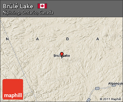 Shaded Relief Map of Brûlé Lake