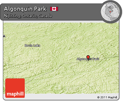 Physical Panoramic Map of Algonquin Park
