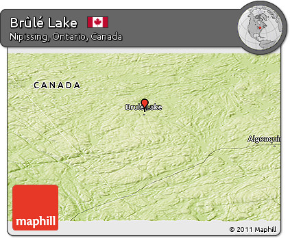 Physical Panoramic Map of Brûlé Lake