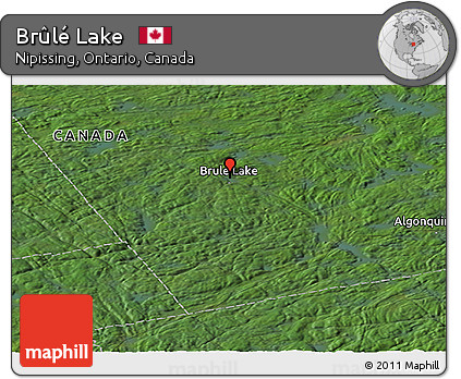 Satellite Panoramic Map of Brûlé Lake