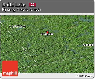 Satellite Panoramic Map of Brûlé Lake