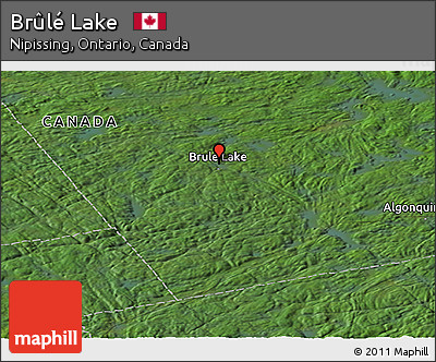Satellite Panoramic Map of Brûlé Lake