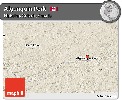 Shaded Relief Panoramic Map of Algonquin Park