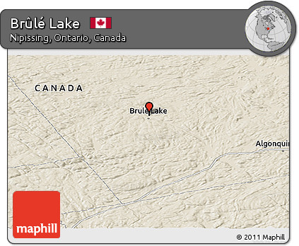 Shaded Relief Panoramic Map of Brûlé Lake