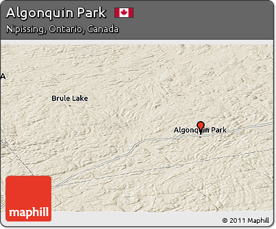 Shaded Relief Panoramic Map of Algonquin Park