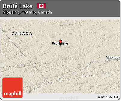 Shaded Relief Panoramic Map of Brûlé Lake